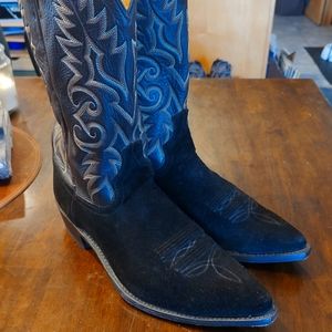 Dan Post Black Suede Snip Toe Boot